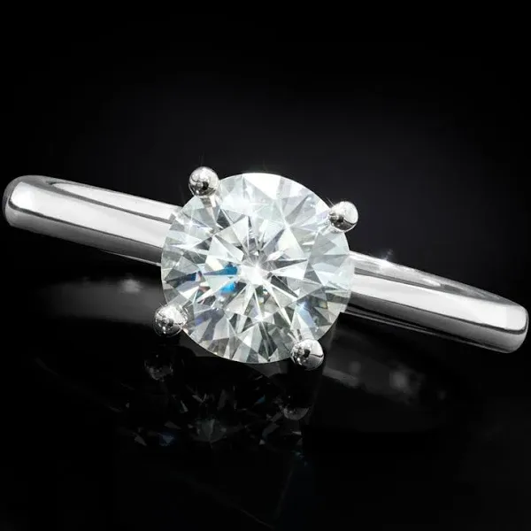 1 ct. Round Solitaire Moissanite Ring