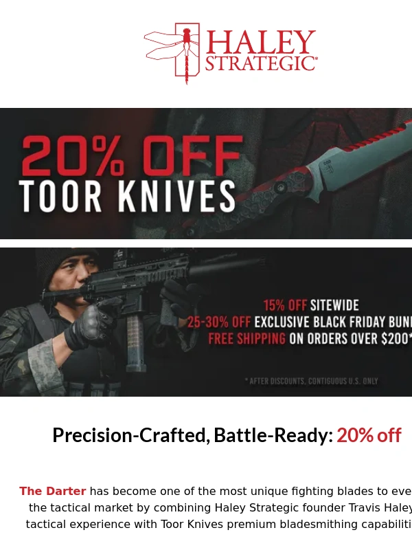 Haley Strategic - Cutting Edge Deal: 20% Off Toor Knives