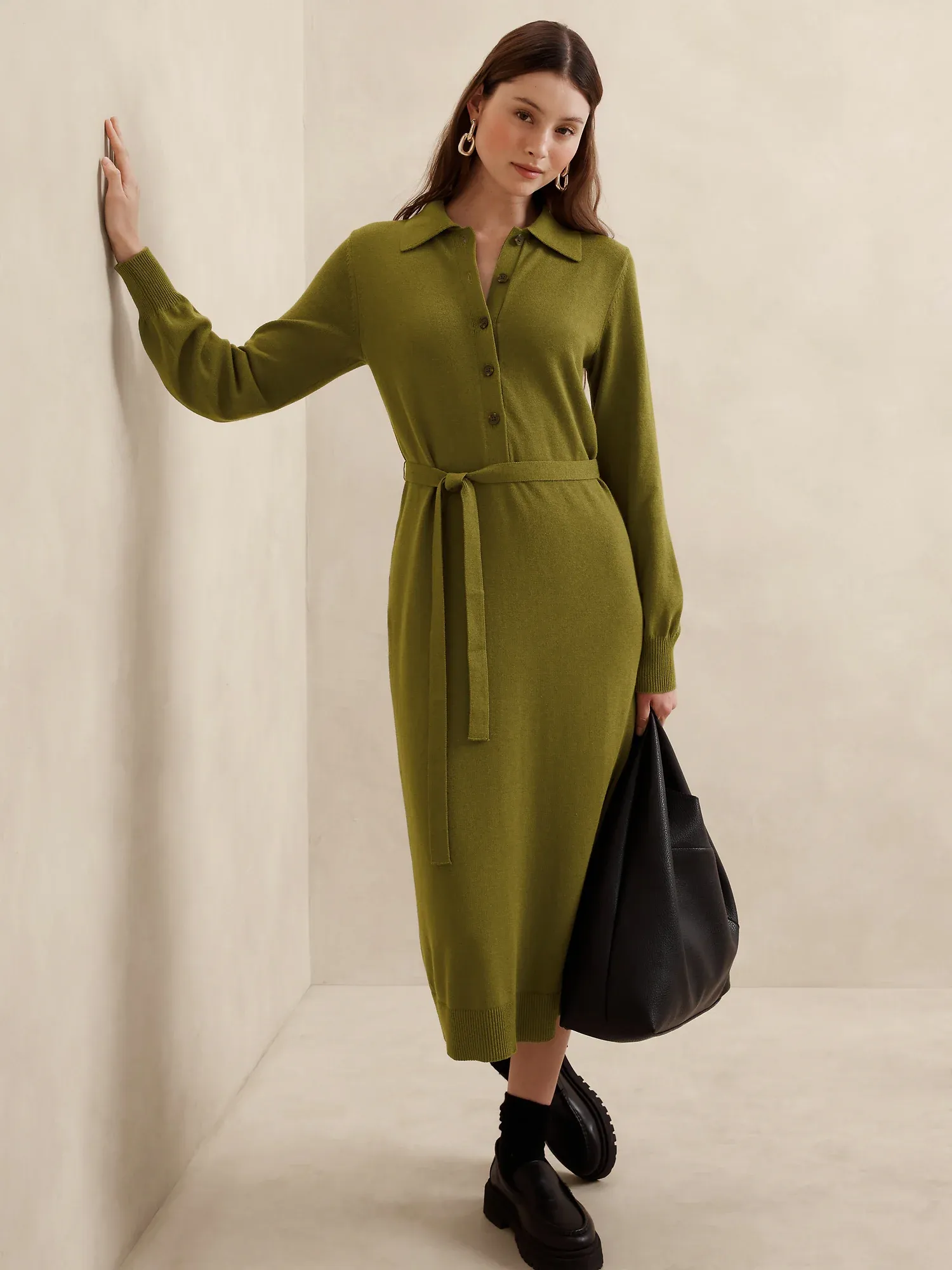 Banana Republic Factory Women's Buttoned Midi Sweater Dress