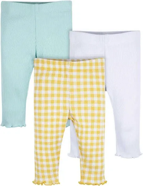 Gerber Baby Girls' 3-Pack Pull-On Knit Leggings