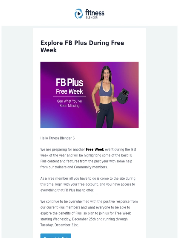 Fitness Blender - Free Week at Fitness Blender