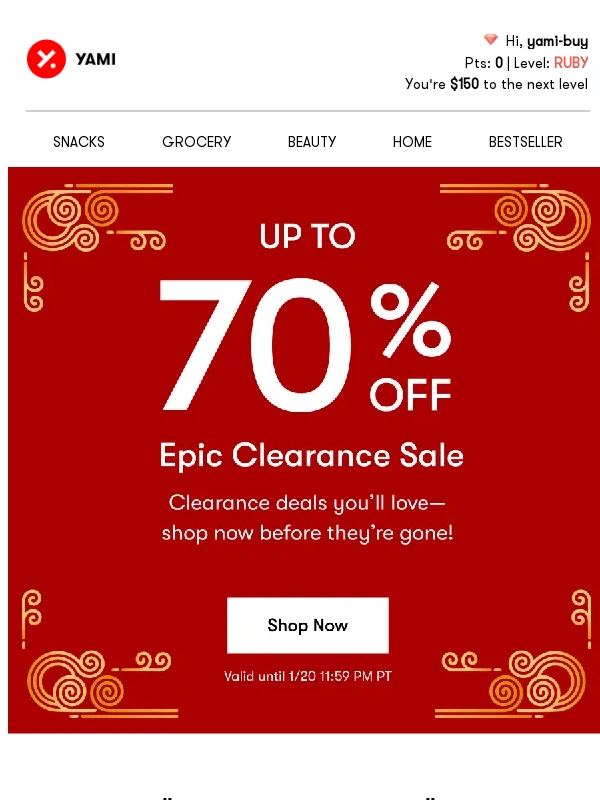 Yami - ? Up to 70% Off! Epic Clearance Sale Awaits!