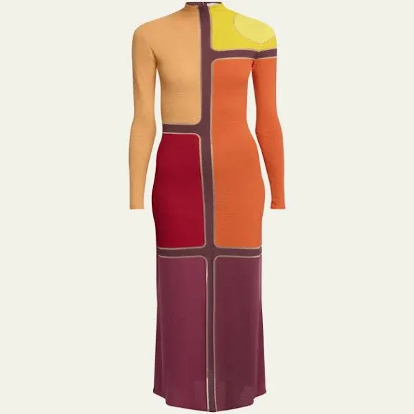 Gabriela Hearst Apollonis Colorblock Wool Cashmere Maxi Dress
