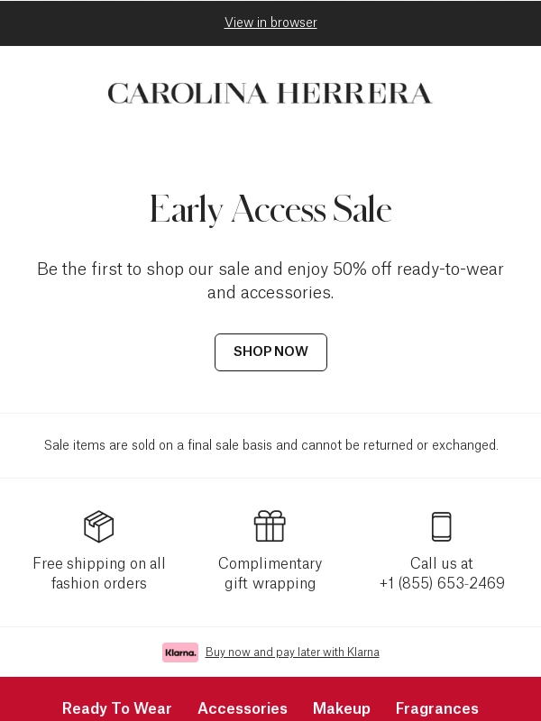 Carolina Herrera - Early Access Sale Starts Now