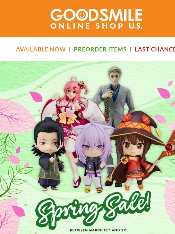 Good Smile Company - Our Spring Sale is LIVE! Shop select items up to 50% off!