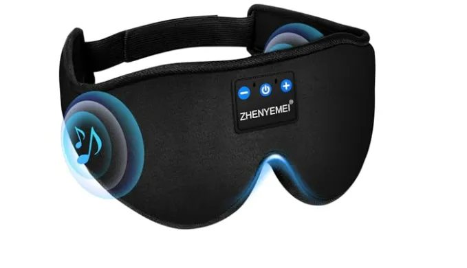 Bluetooth Sleep Headphones Bluetooth Sleep Mask | 3D Eye Mask for Sleeping | 16hrs Playingtime | Light Blocking Eye Mask | Auto – Off Timer | Best for Sleeper | Travel