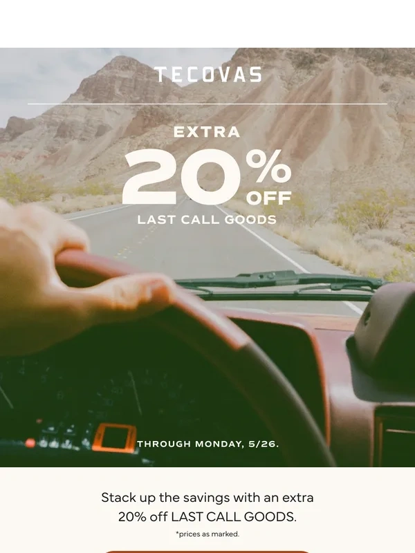 Tecovas - Extra 20% OFF starts NOW