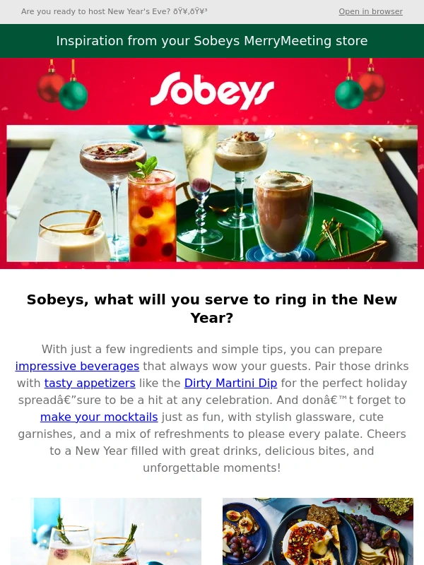 Sobeys - Start the countdown with delicious drinks and boast-worthy bites!