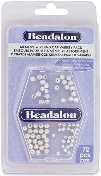 Beadalon Memory Wire Endcap Variety Pack 72/Pkg