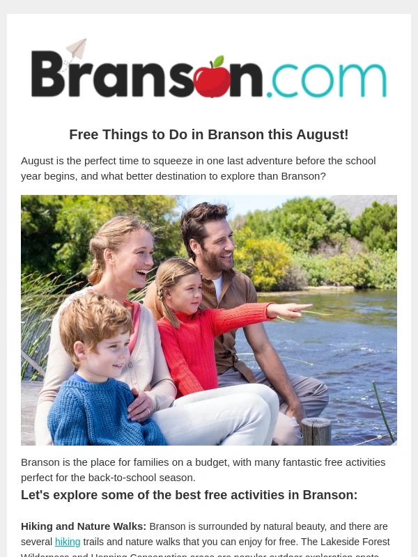 Branson - Free & Budget Friendly Fun in Branson,MO,And Ways to Save