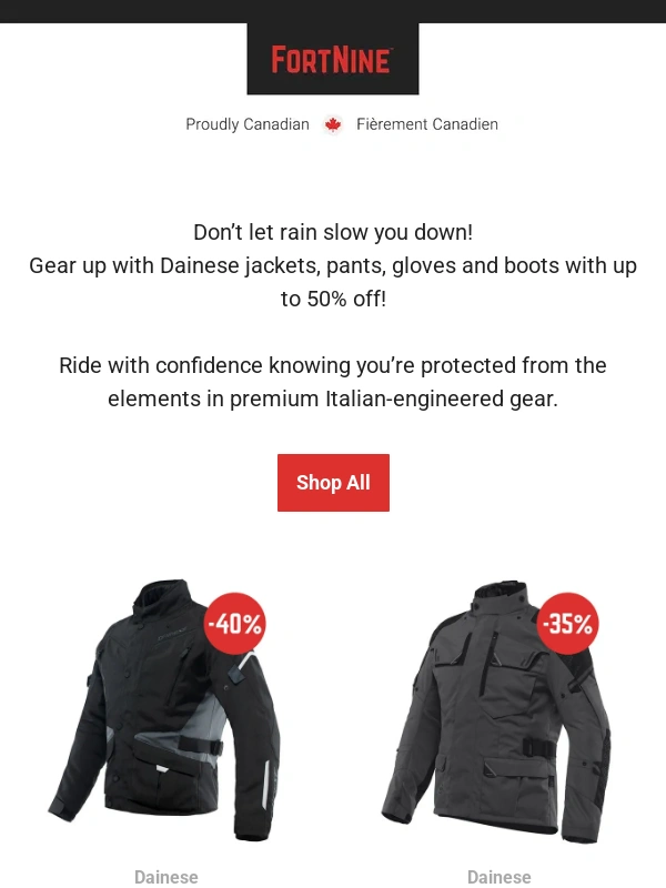 Fortnine - Dainese Sale - Up to 50% Off Premium Gear! ?