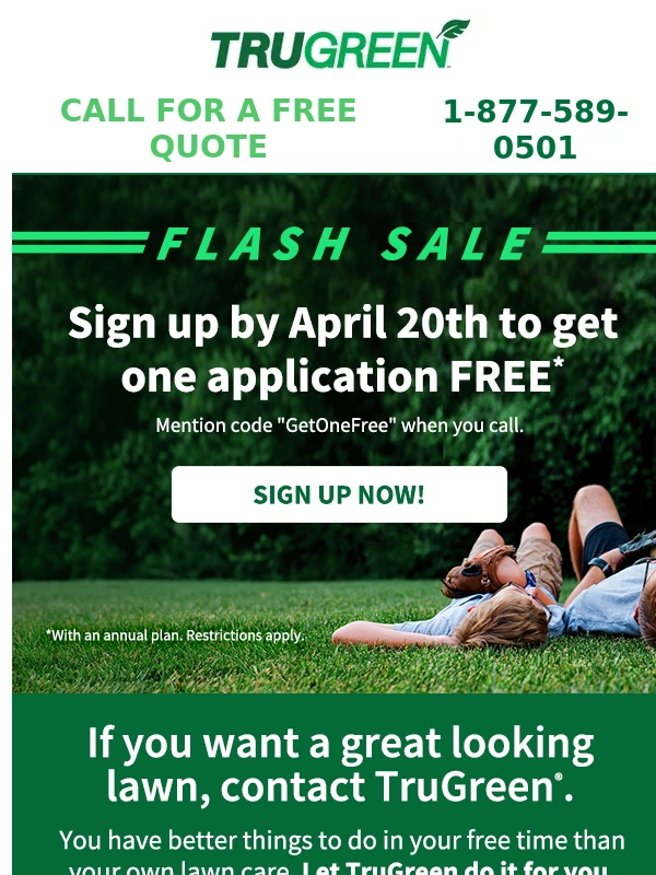 TruGreen - ? Save Big! 50% Off for Your Lawn Plan's Debut