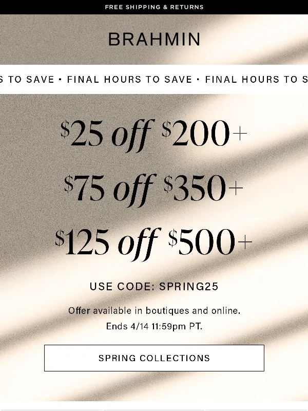 Brahmin - LAST CHANCE: Don't miss $125 off