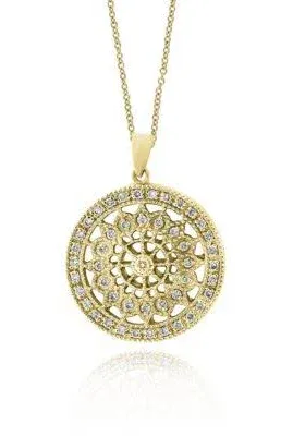 Bloomingdale's Fine Collection 14K Yellow Gold Diamond Medallion Pendant Necklace
