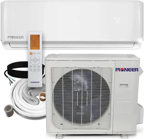Pioneer 30,000 BTU 18.6 SEER2 Ductless Mini-Split Inverter+ Air Conditioner Heat Pump System Full Set 230V