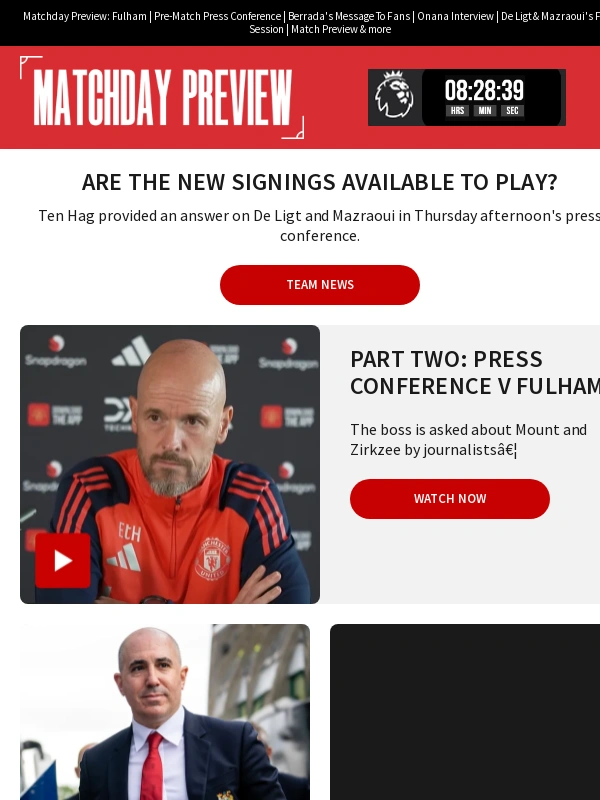 Manutd - Will the new signings play?