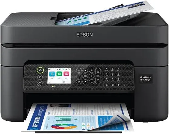 Epson WorkForce WF-2950 All-in-One Wireless Color Printer with Scanner, Copier and Fax