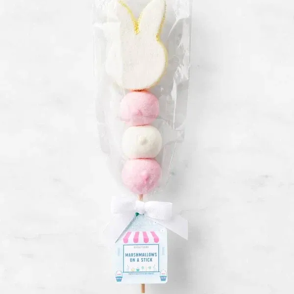 Williams Sonoma Pink & White Bunny Marshmallows On A Stick (Set of 2)