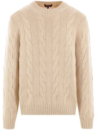 Cable-knit Cashmere Jumper In Creamy Cashmere Melange