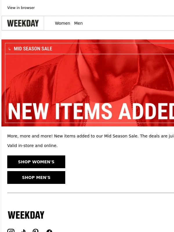 Weekday - Get up to 50% off
