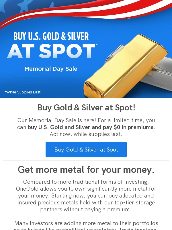 APMEX - Memorial Day Sale: Buy U.S. Gold & Silver AT SPOT!
