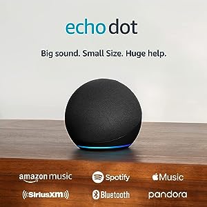 Amazon Echo Dot (newest model), Vibrant sounding Alexa speaker, Great for bedrooms, dining room…