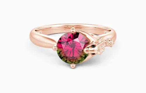 Guarding Brilliance" Round Cut Side Stone Engagement Ring