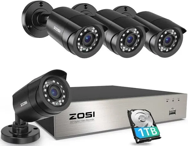 ZOSI HD 1080p 8-Channel H.265+ 5MP Lite CCTV Security Camera System