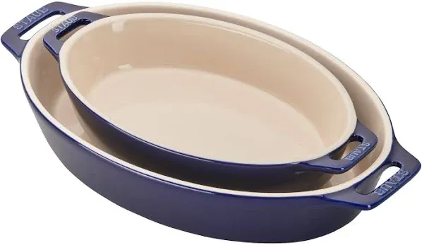 Staub Ceramic Oval Baking Dish 2-Piece Set