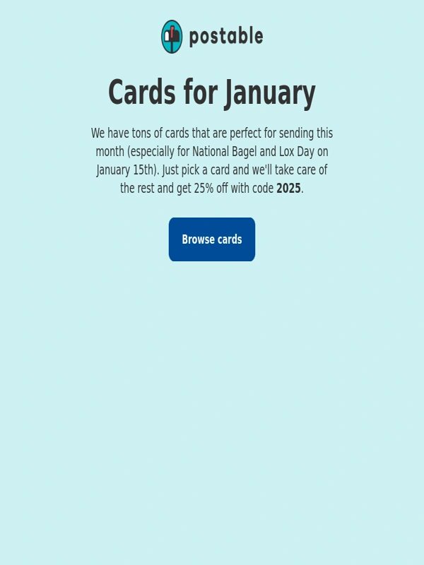 Postable - ? Cards to send this month
