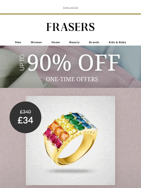 House of Fraser - 90% off Sabo
