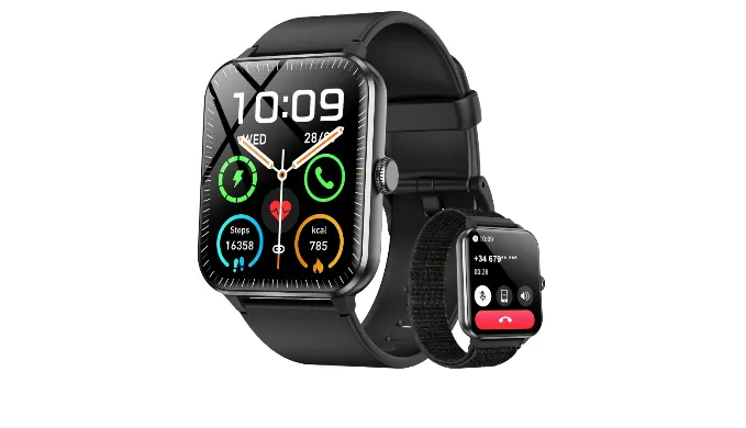 Blackview 2025 Smart Watch (Answer/Make Calls), Fitness Watch for Men and Women with Heart Rate/SpO2/Sleep Monitor/2 Straps, 100+ Sports Modes, IP68 Waterproof Activity Tracker for Android/iPhone