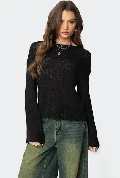 Edikted Women's Drop Shoulder Light Knit Sweater