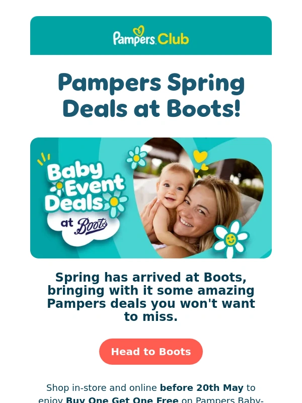 Pampers - Buy One Get One Free at Boots!