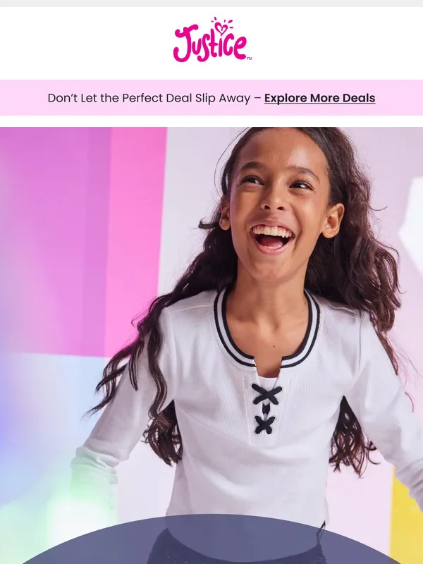 Justice - ⏰ High Priority: Shop the $8+ Top Shop