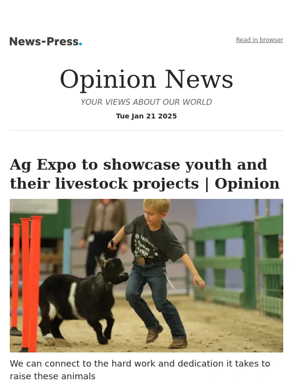 News Press - Opinion News: Ag Expo to showcase youth and their livestock projects | Opinion