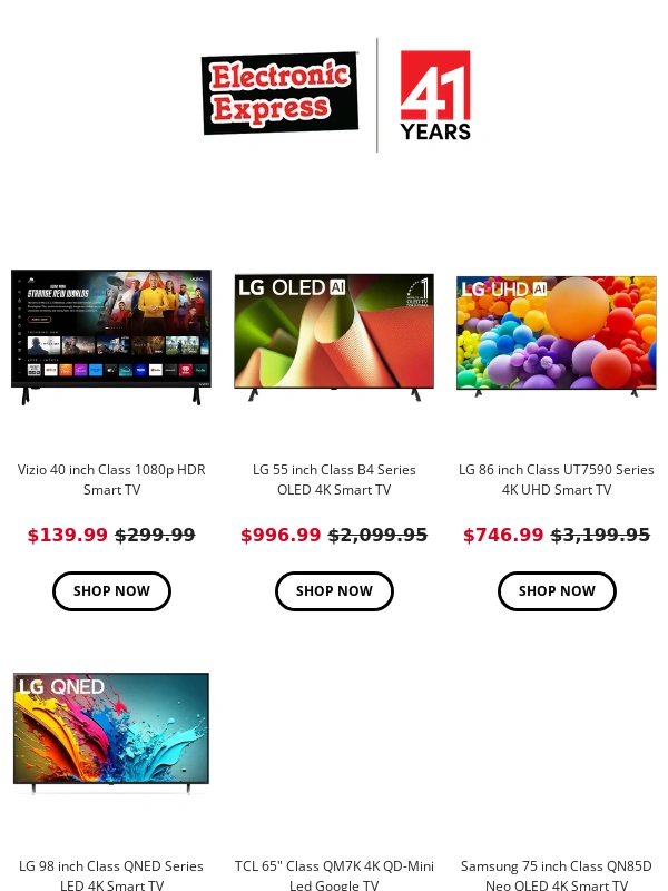 Electronic Express - Last Chance: TVs That’ll Make Dad King of the Couch ?