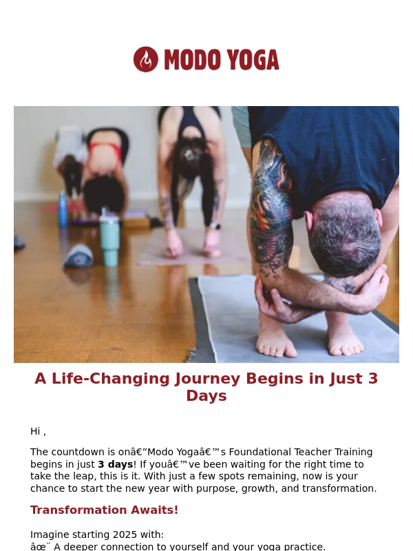 Modo Yoga - Just 3 Days Left: Your 2025 Transformation Awaits! ?