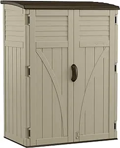 Suncast - 54 Cubic Feet Vertical Storage Shed, Durable Plastic Construction, Multiple Wall Panels