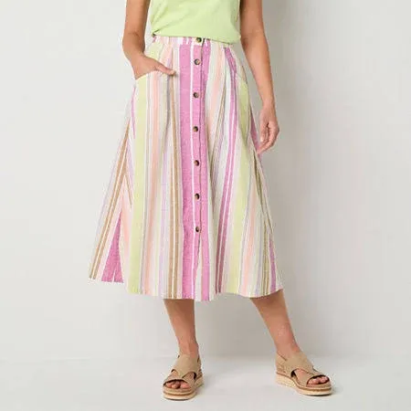 St. John's Bay Women's Midi A-Line Skirt