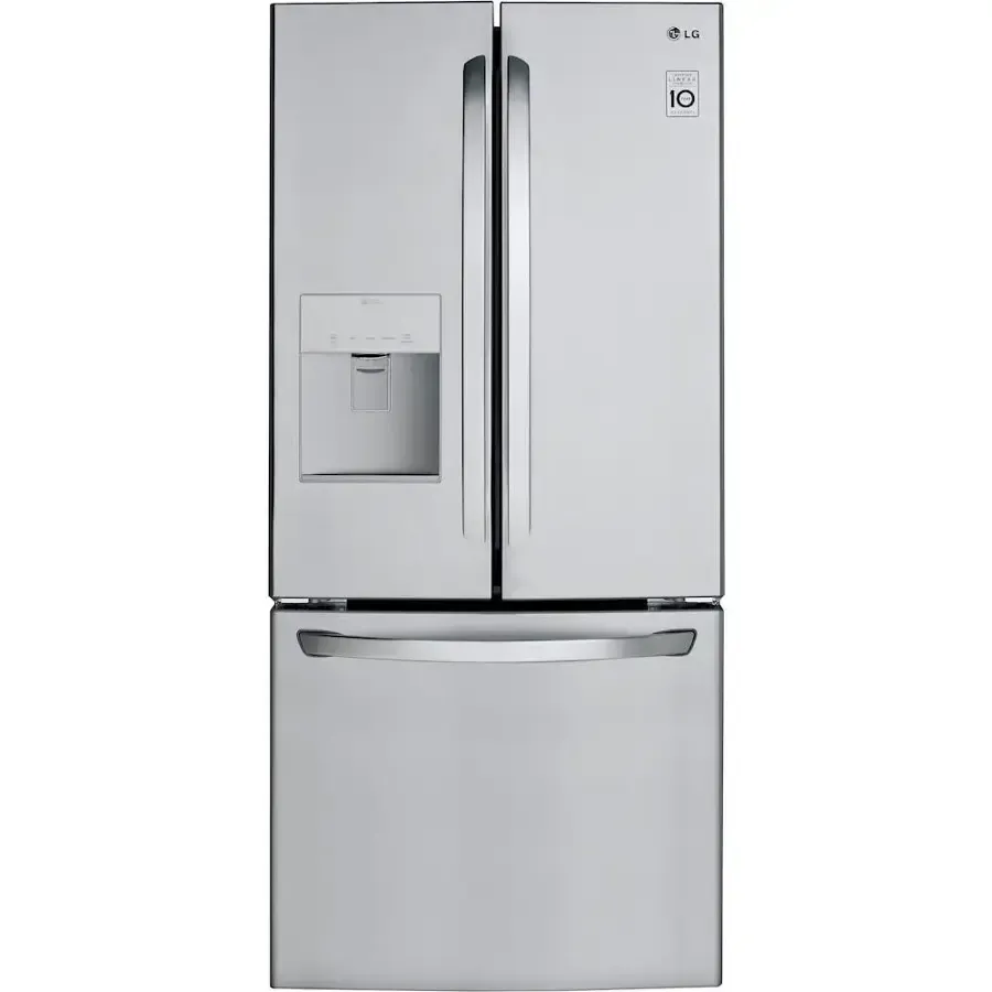LG - 21.8 Cu. Ft. French Door Refrigerator, External Water Dispenser, Stainless Steel