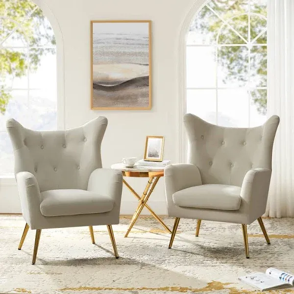 Etta Avenue Alexandro Upholstered Wingback Chair (Set of 2)