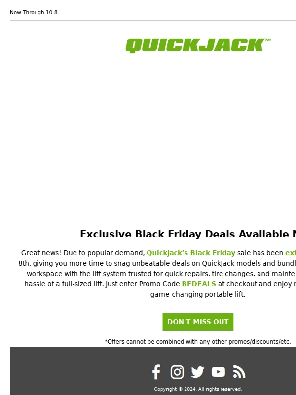 QuickJack - Breaking News – More Time to Save on QuickJack