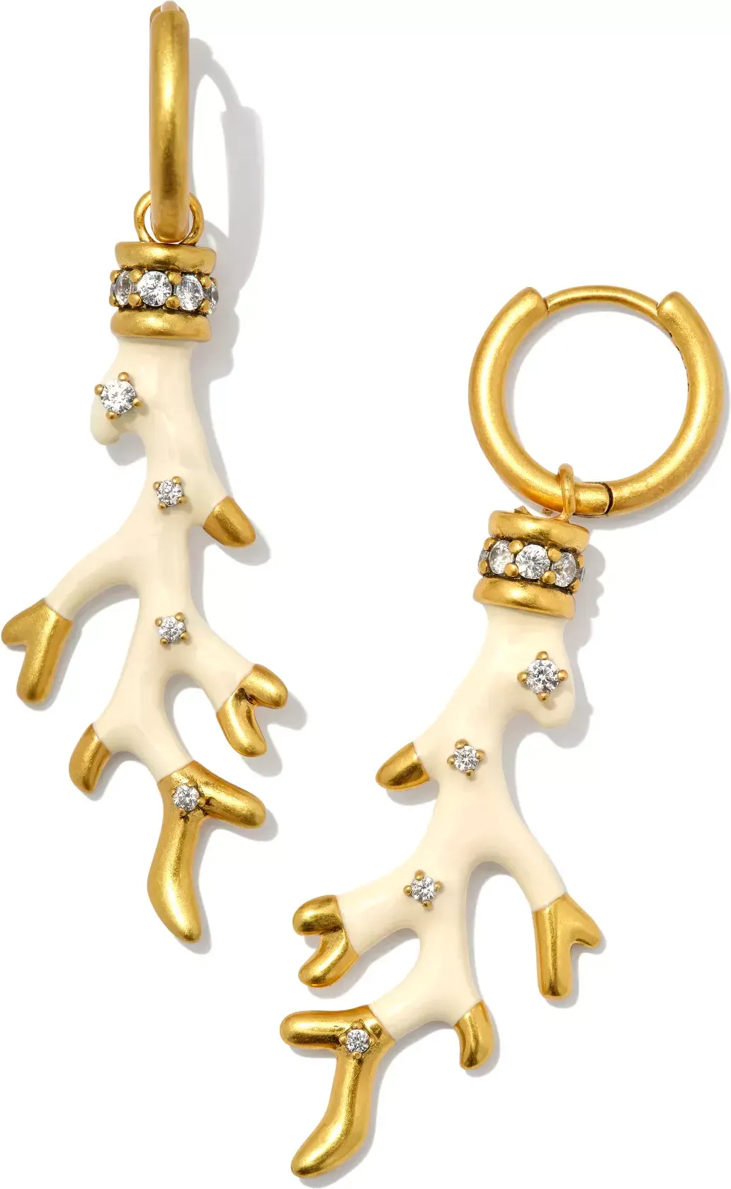 Kendra Scott Shea Convertible Vintage Gold Huggie Earrings