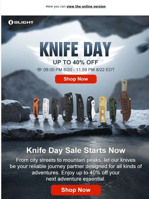 Olight Store - UP TO 40% OFF! The Knife Day Sale is Here!