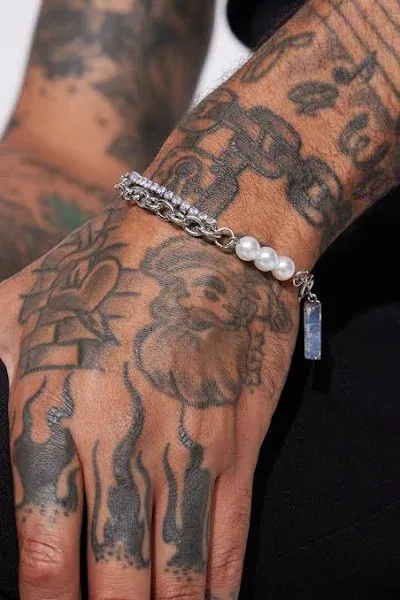Fashion Nova Men's Cold Pearl Silver Bracelet