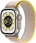 Apple Watch Ultra (GPS + Cellular) 49mm Titanium Case with Yellow/Beige Trail Loop