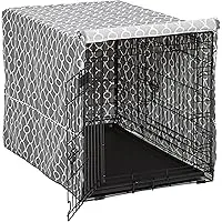 $7.85: 36" MidWest Homes for Pets Dog Crate Cover (Gray Geometric Pattern) at Amazon
