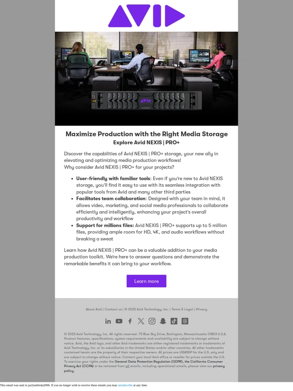 Avid - Optimize your storage and collaboration