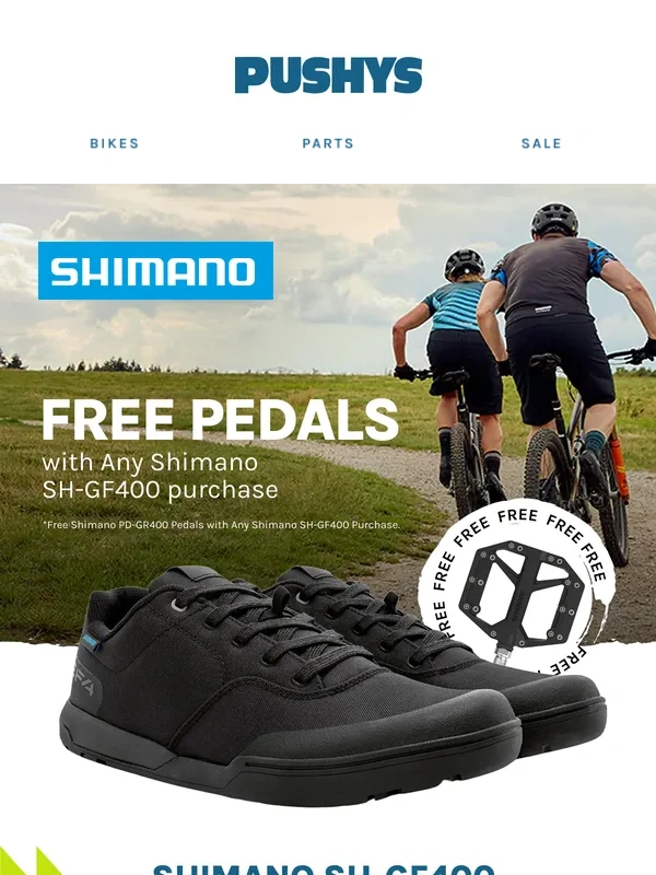 Pushys - Get a Free Set of Pedals with Shimano Shoes – This Week Only! ?‍♂️
